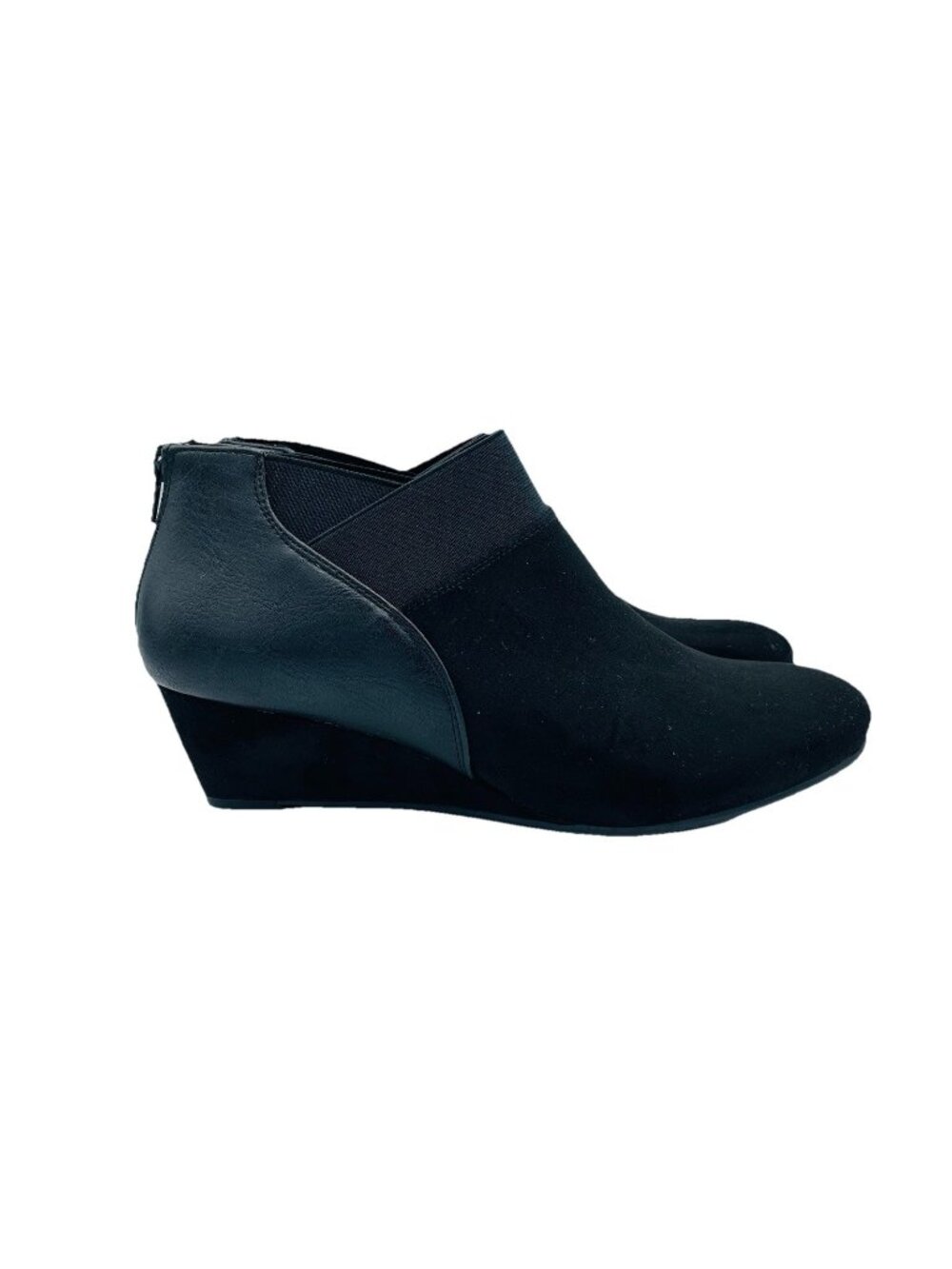 Croft & Barrow Boots Womens Size 9.5 M Black Ortholite Heeled Ankle Booties Zip